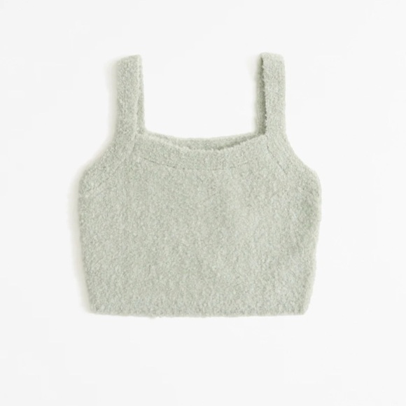 Abercrombie & Fitch Lounge Collection Sage Green Knit Boucle Tank NWT Medium - Picture 1 of 7